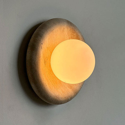 Aurelia Natural Stone Disc Wall Light