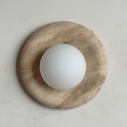 Aurelia Natural Stone Disc Wall Light