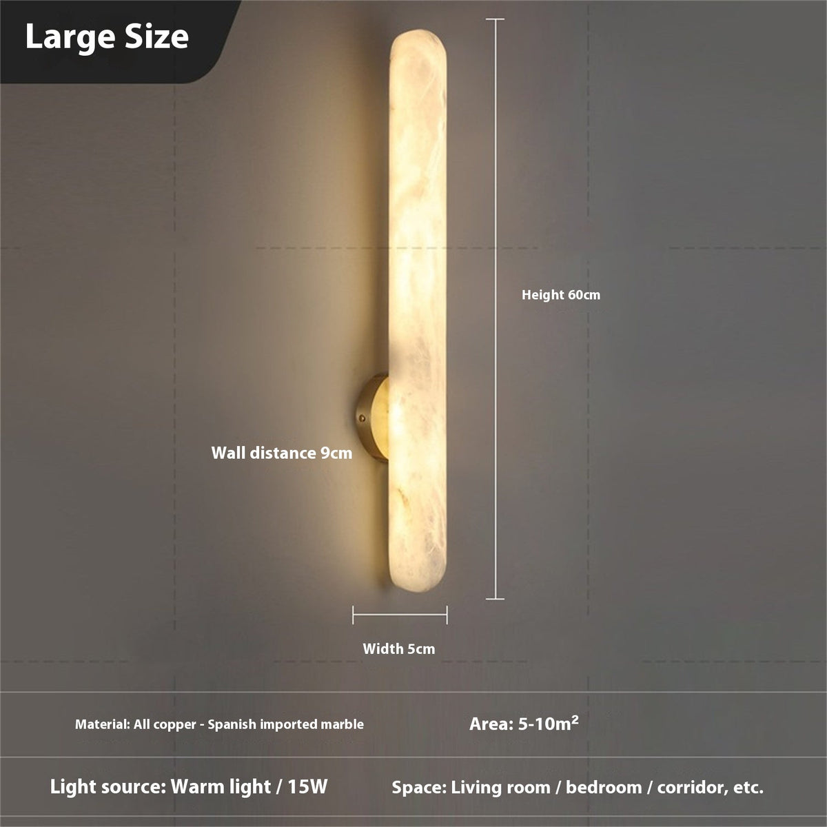 Caldera Copper Marble Wall Sconce
