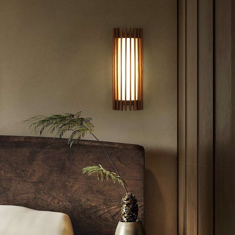 Kanso Walnut Lattice Wall Sconce