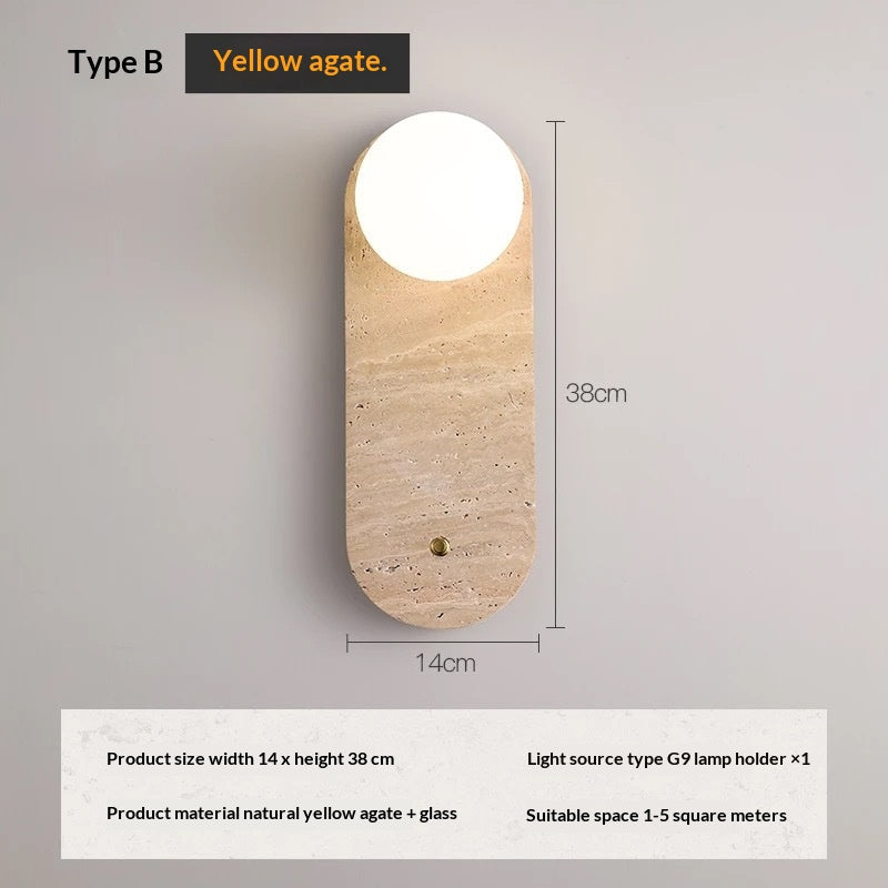 Limestone Halo Bedside Wall Sconce