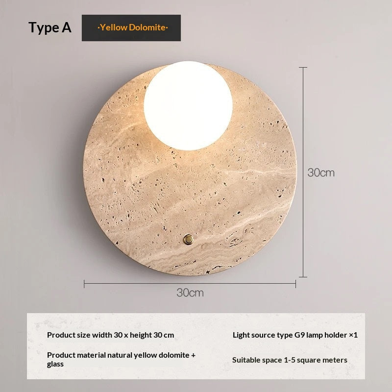Limestone Halo Bedside Wall Sconce