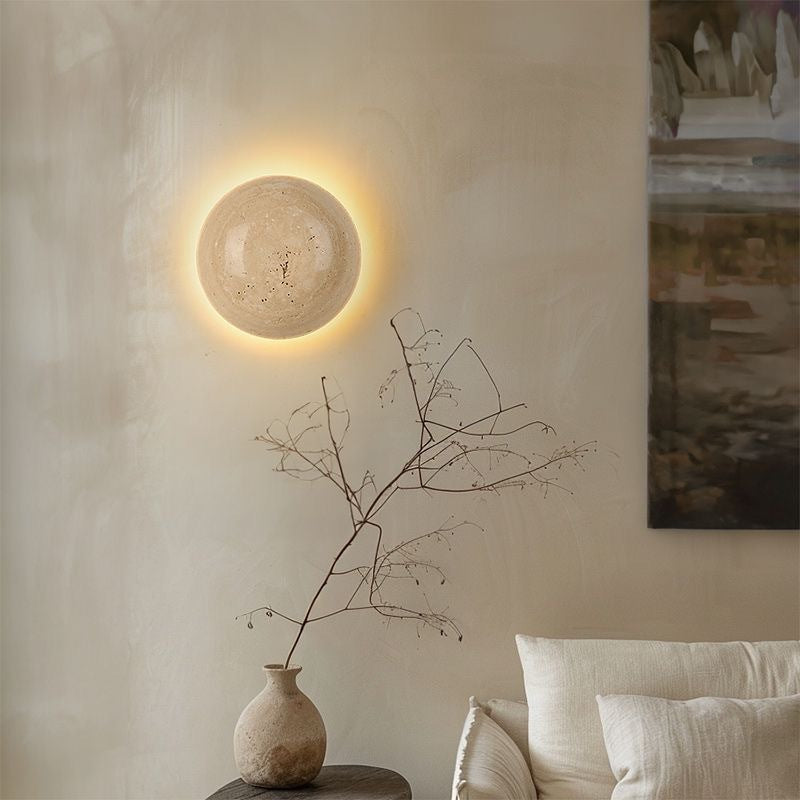 Limestone Halo Bedside Wall Sconce