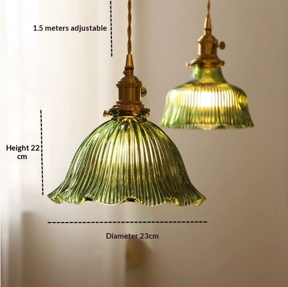 Veridian Brass Glass Pendant Light